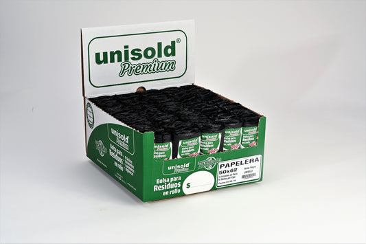 Bolsas para Residuos NEGRA – Unisold Premium Papelera 50x62 · Caja 70 rollos x 10 bolsas