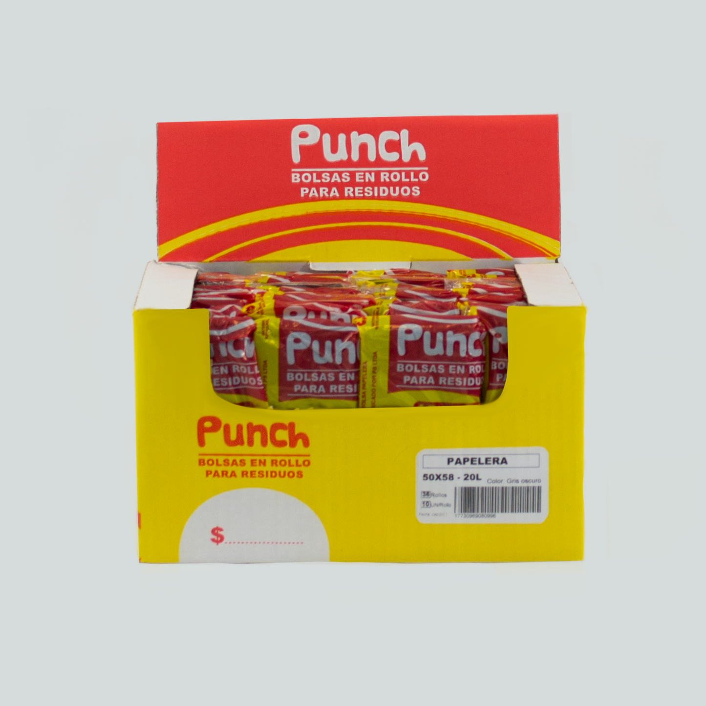 Bolsas para Residuos. SUPER Económicas. Medida 50x58 centímetros. Caja de 36 rollos x 10 bolsas.