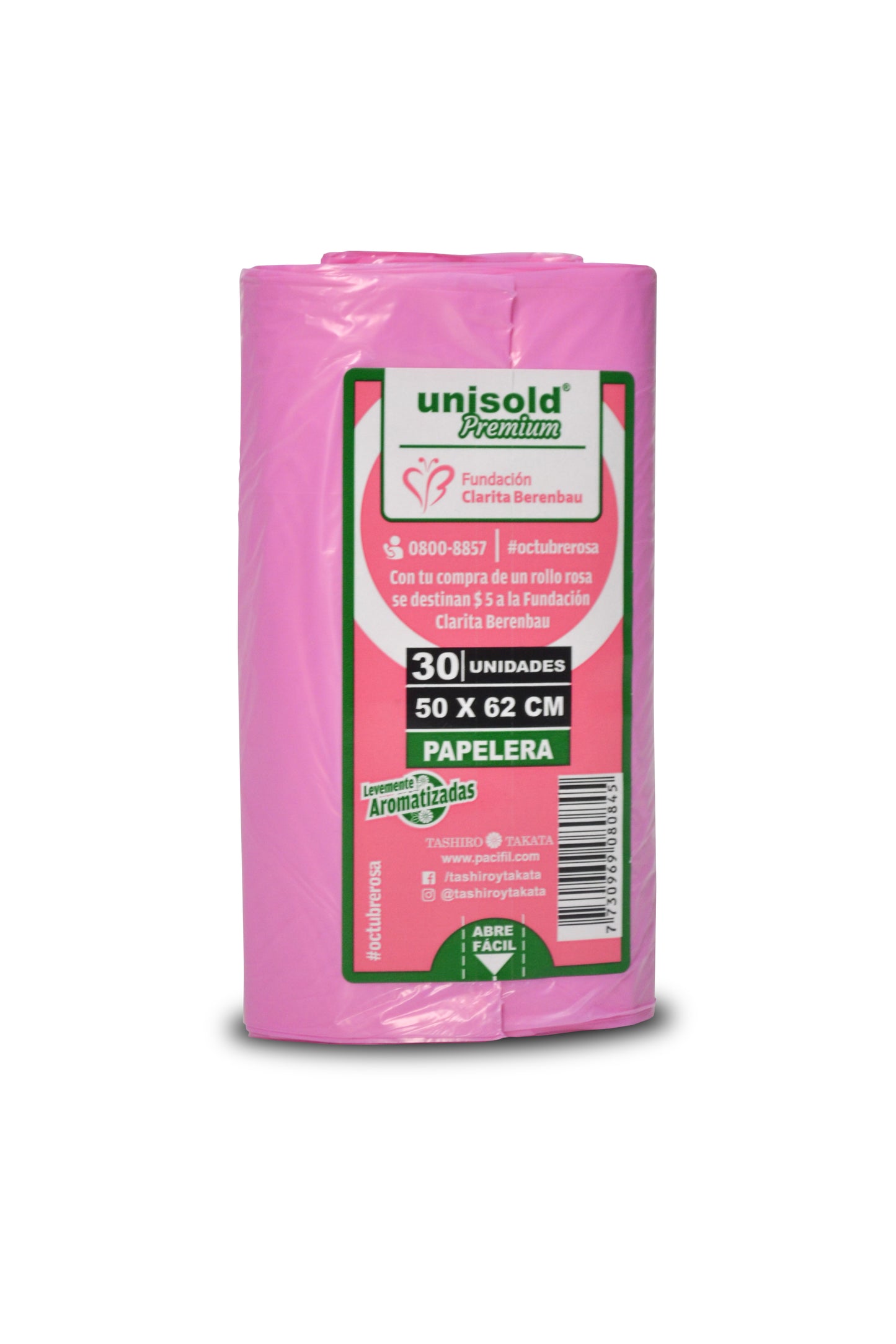 Bolsas Para Residuos ROSA. Caja de 30 Rollos X 30 Bolsas - Medida 50x62 centímetros.