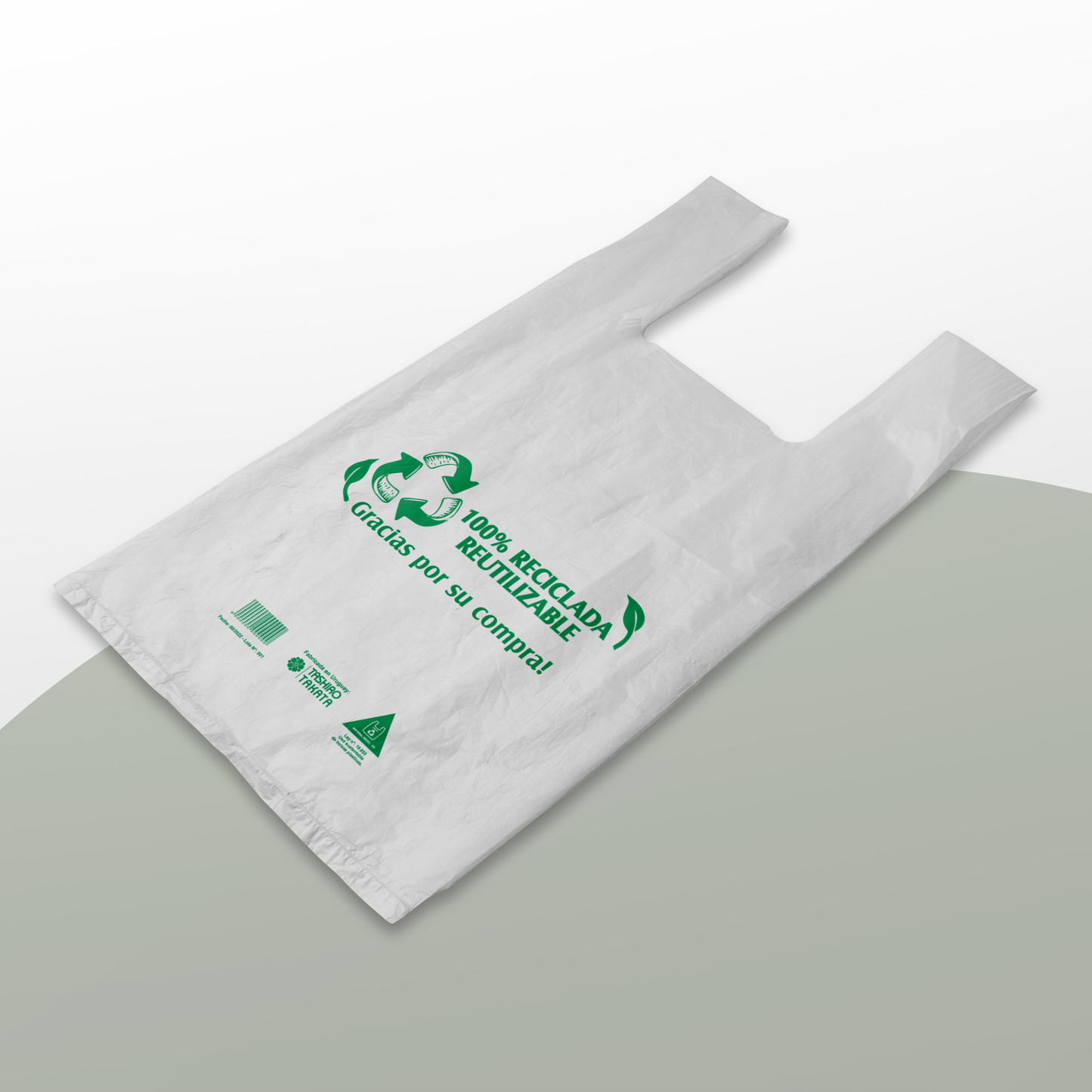 Bolsas Tipo Camiseta Recicladas Aprobadas por Ley - Paquete de 1.000 Unid