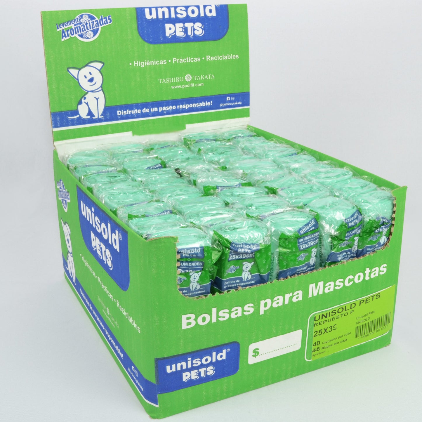 Rollo de bolsas para residuos de mascotas