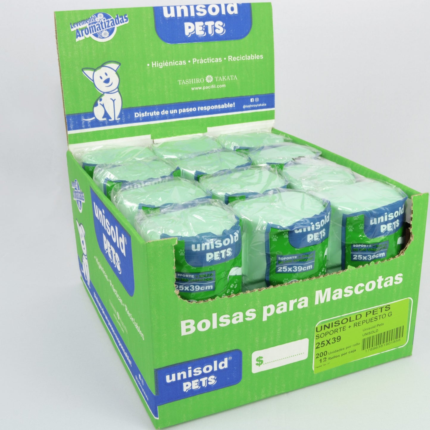 Rollo de bolsas para residuos de mascotas