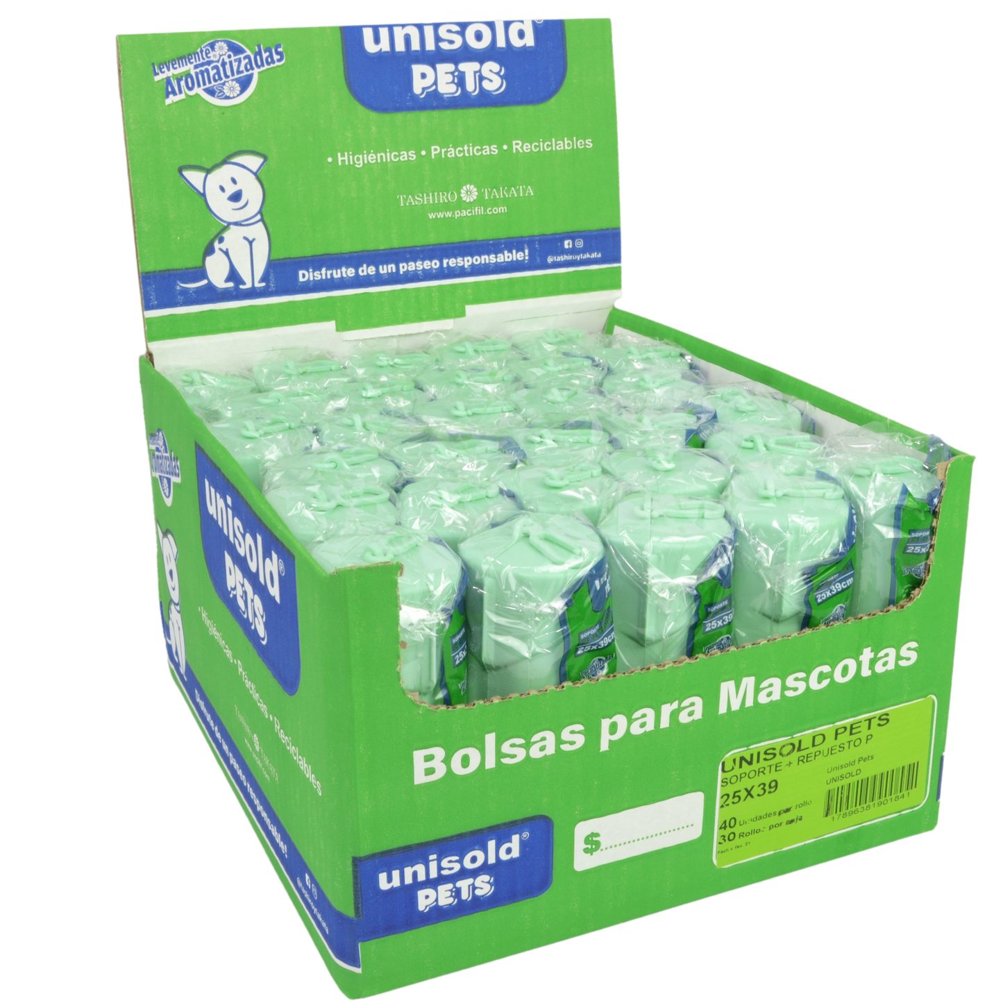 Rollo de bolsas para residuos de mascotas