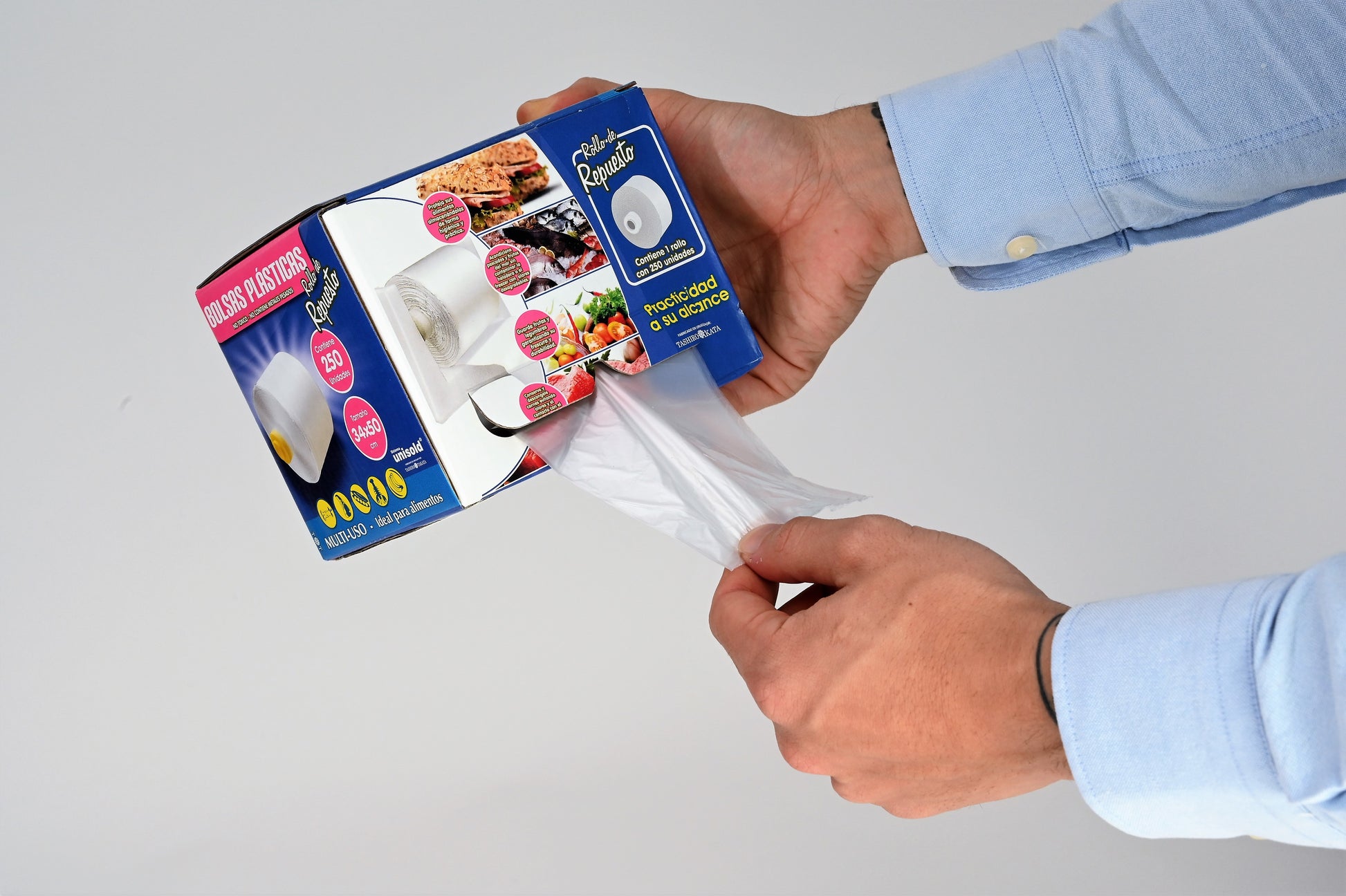 Rollo de bolsas transparentes para alimentos