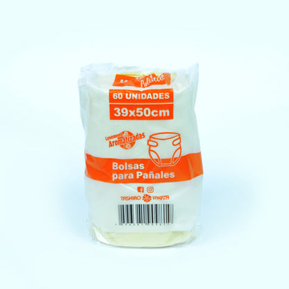Bolsas Para Pañales Adultos de 39x50 cm Caja: 20 Rollos X 60 Bolsas c/u