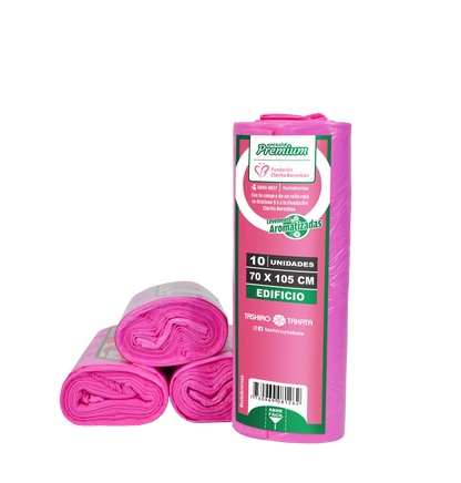 Bolsas Para Residuos ROSA. Caja de 28 rollos x10 BOLSAS  Medida 70x105