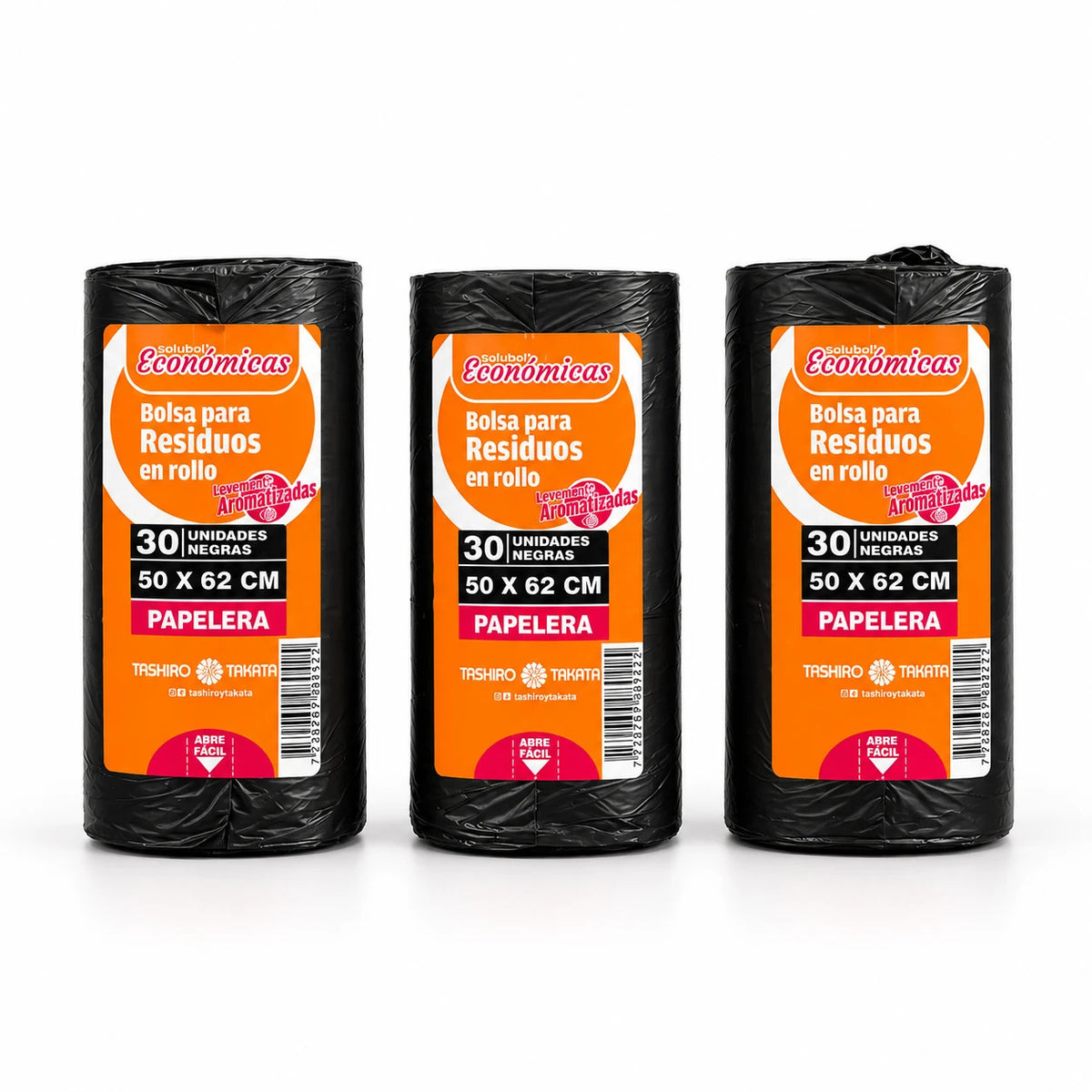 Bolsas para residuos negra Solubol papelera 50x62 rollos de 30