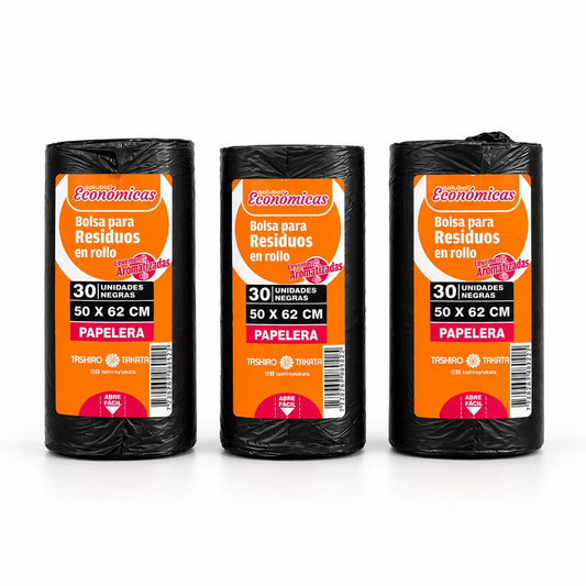 Bolsas para residuos negra Solubol papelera 50x62 rollos de 30