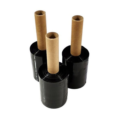 Tres mini bobinas de film stretch negras