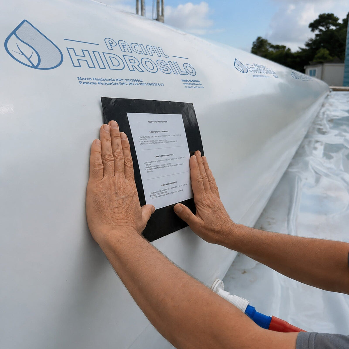 Aplicación del parche butyl sobre un Hidrosilo