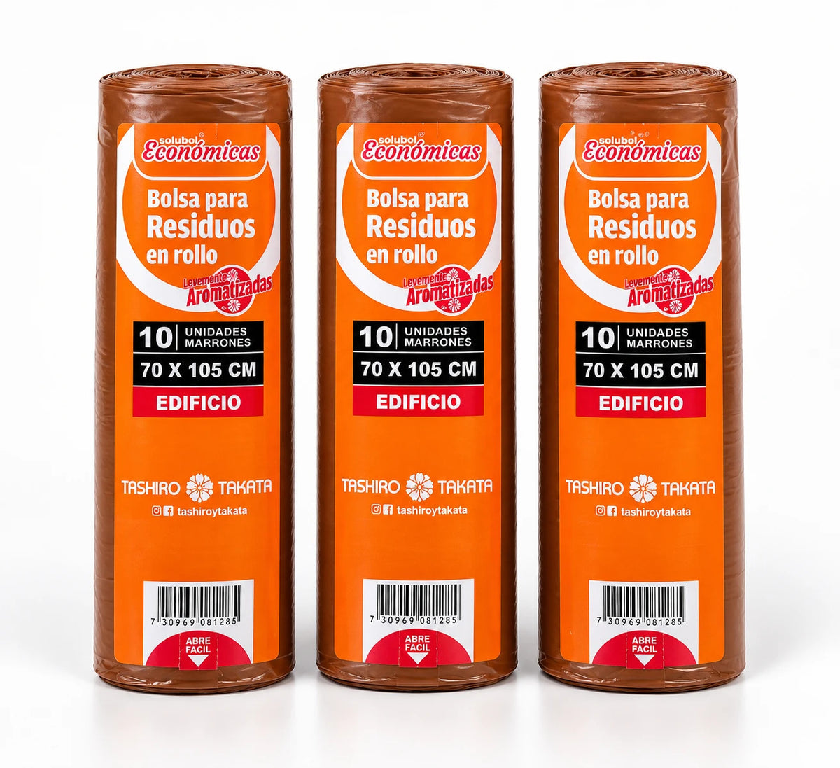 Bolsas para Residuos MARRÓN – Solubol Edificio 70x105 · Caja 35 rollos x 10 bolsas