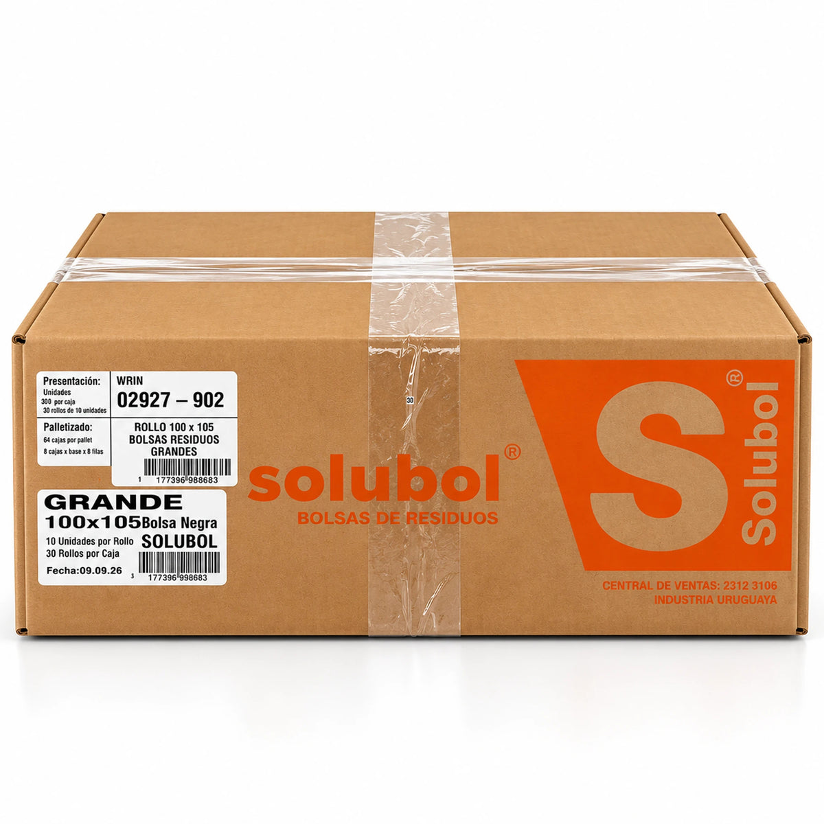 Bolsas para Residuos – Solubol Grande 100x105 · Caja 30 rollos x 10 bolsas