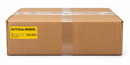 Bolsas para Residuos MARRÓN – Solubol Mediana 60x70 · Caja 45 rollos x 20 bolsas