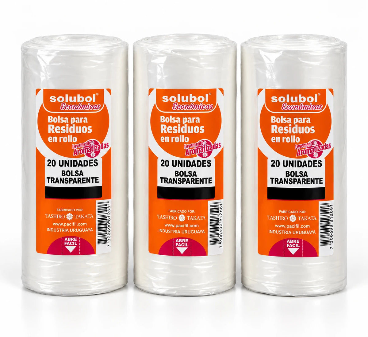 Bolsas para Residuos TRANSPARENTE – Solubol Verduras 60x95 · Caja 30 rollos x 20 bolsas