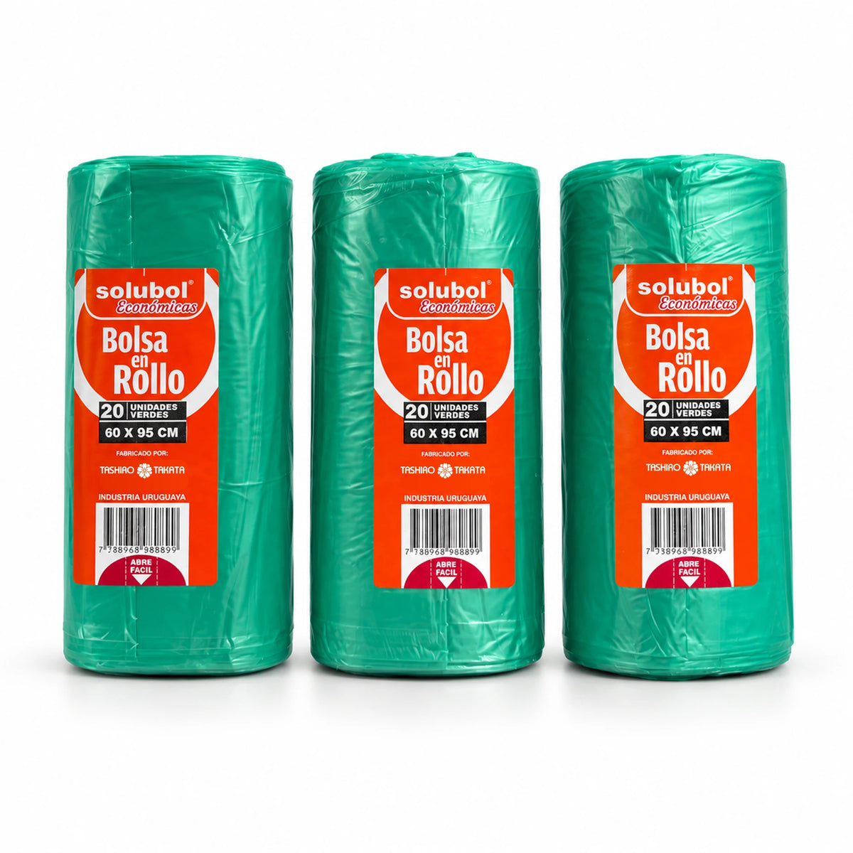 Bolsas para Residuos VERDE – Solubol Verduras 60x95 · Caja 30 rollos x 20 bolsas