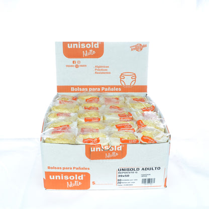 Bolsas Para Pañales Adultos de 39x50 cm Caja: 20 Rollos X 60 Bolsas c/u