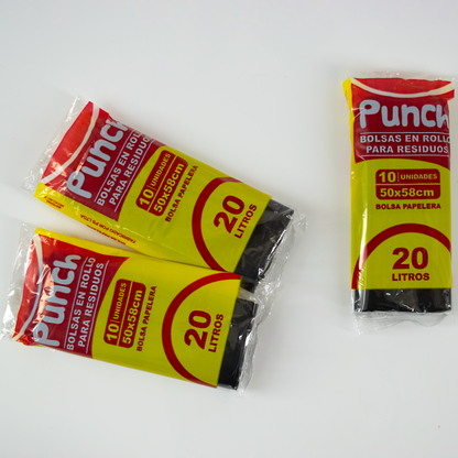 Bolsas para Residuos. SUPER Económicas. Medida 50x58 centímetros. Caja de 20 rollos x 25 bolsas.