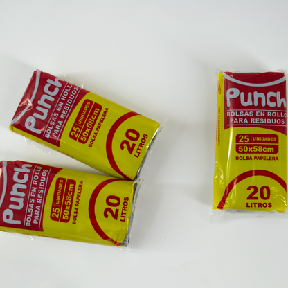Bolsas para Residuos. SUPER Económicas. Medida 50x58 centímetros. Caja de 20 rollos x 25 bolsas.