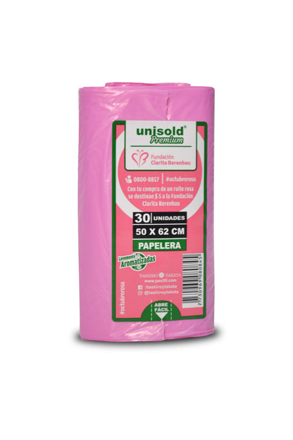 Bolsas Para Residuos ROSA. Caja de 30 Rollos X 30 Bolsas - Medida 50x62 centímetros.
