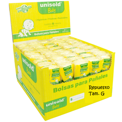 Rollo de bolsas de residuos para pañales de bebé